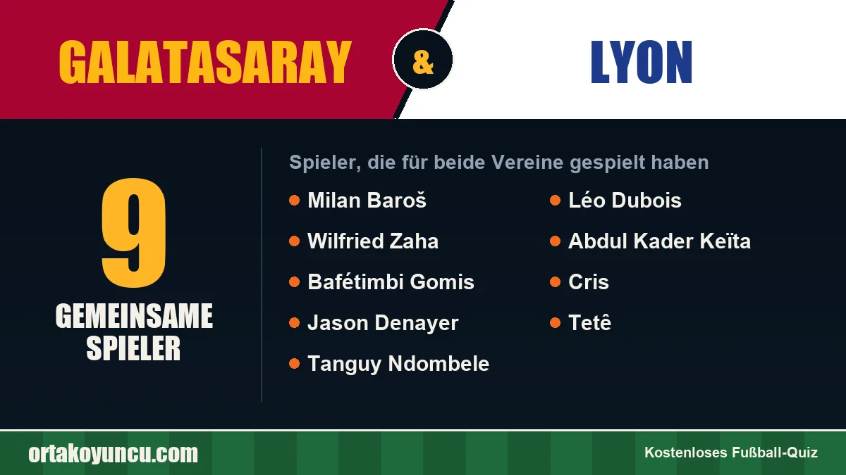Spieler, die für Galatasaray und Lyon gespielt haben: 9 Spieler