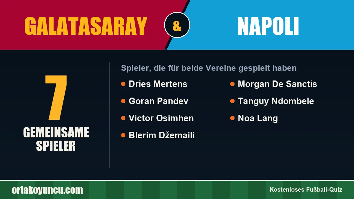 Spieler, die für Galatasaray und Napoli gespielt haben: 7 Spieler