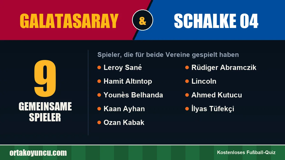 Spieler, die für Galatasaray und Schalke 04 gespielt haben: 9 Spieler