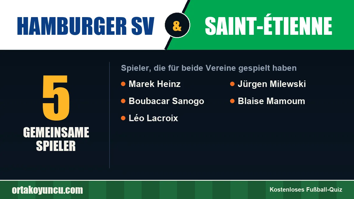 Spieler, die für Hamburger SV und Saint-Étienne gespielt haben: 5 Spieler