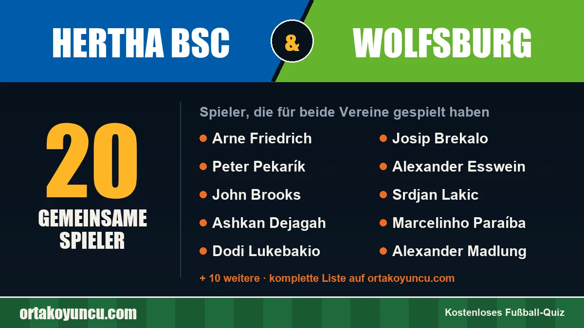 Spieler, die für Hertha BSC und Wolfsburg gespielt haben: 20 Spieler