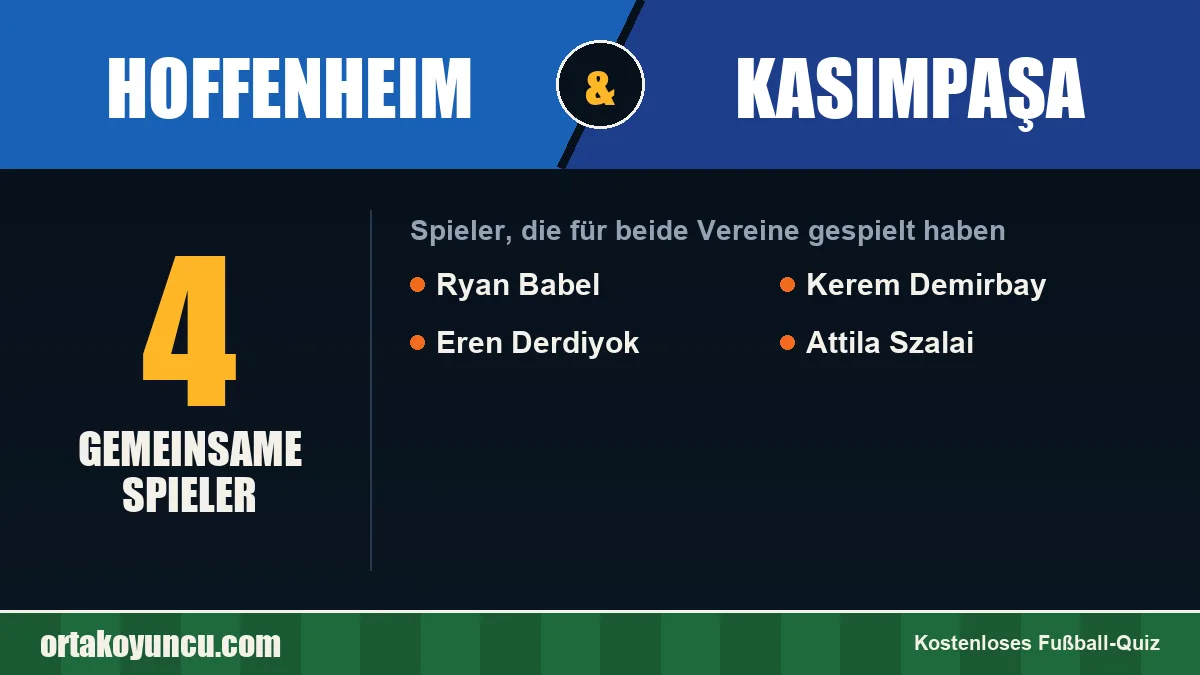 Spieler, die für Hoffenheim und Kasımpaşa gespielt haben: 4 Spieler