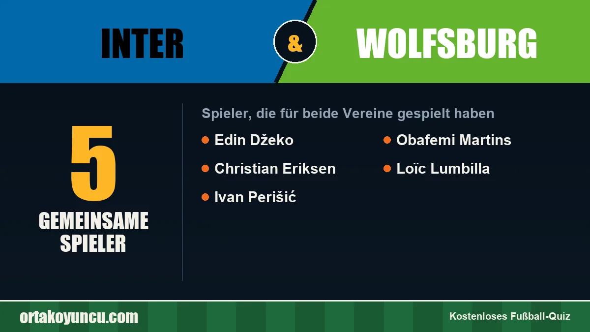 Spieler, die für Inter und Wolfsburg gespielt haben: 5 Spieler