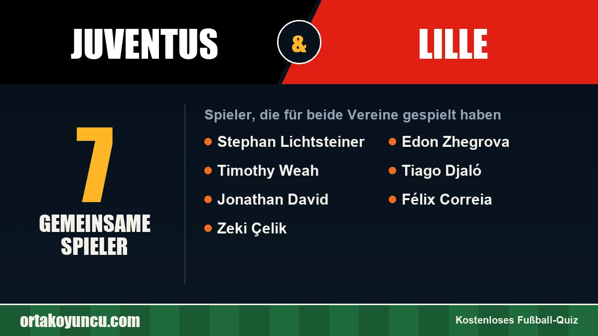 Spieler, die für Juventus und Lille gespielt haben: 7 Spieler