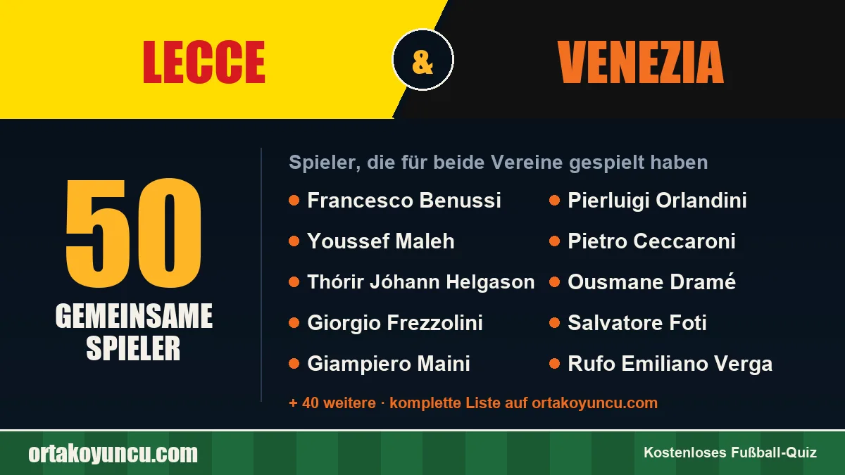 Spieler, die für Lecce und Venezia gespielt haben: 50 Spieler