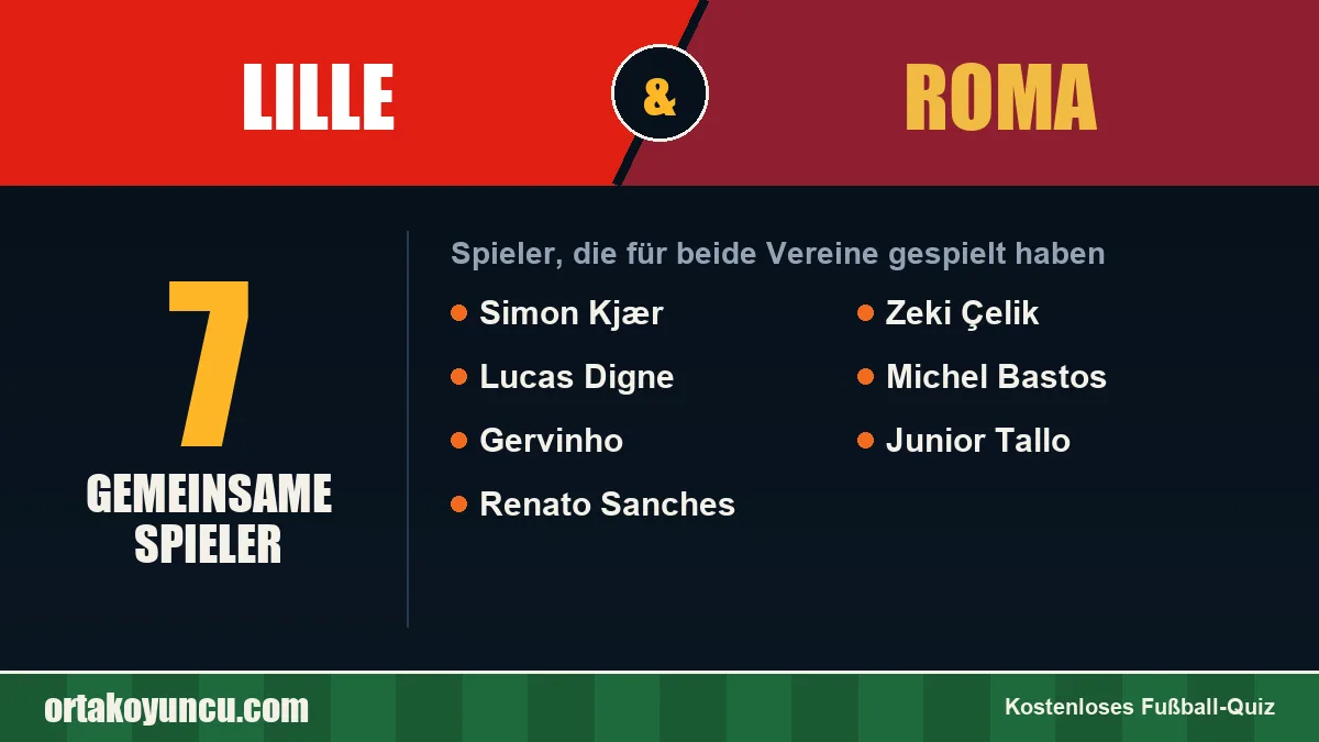 Spieler, die für Lille und Roma gespielt haben: 7 Spieler