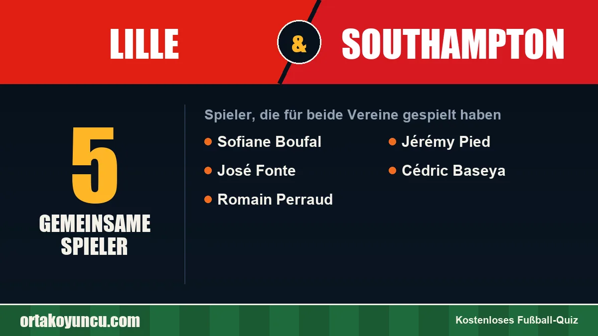 Spieler, die für Lille und Southampton gespielt haben: 5 Spieler