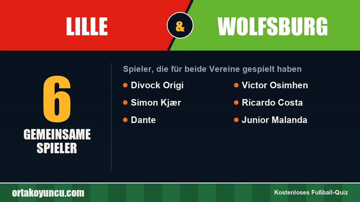 Spieler, die für Lille und Wolfsburg gespielt haben: 6 Spieler
