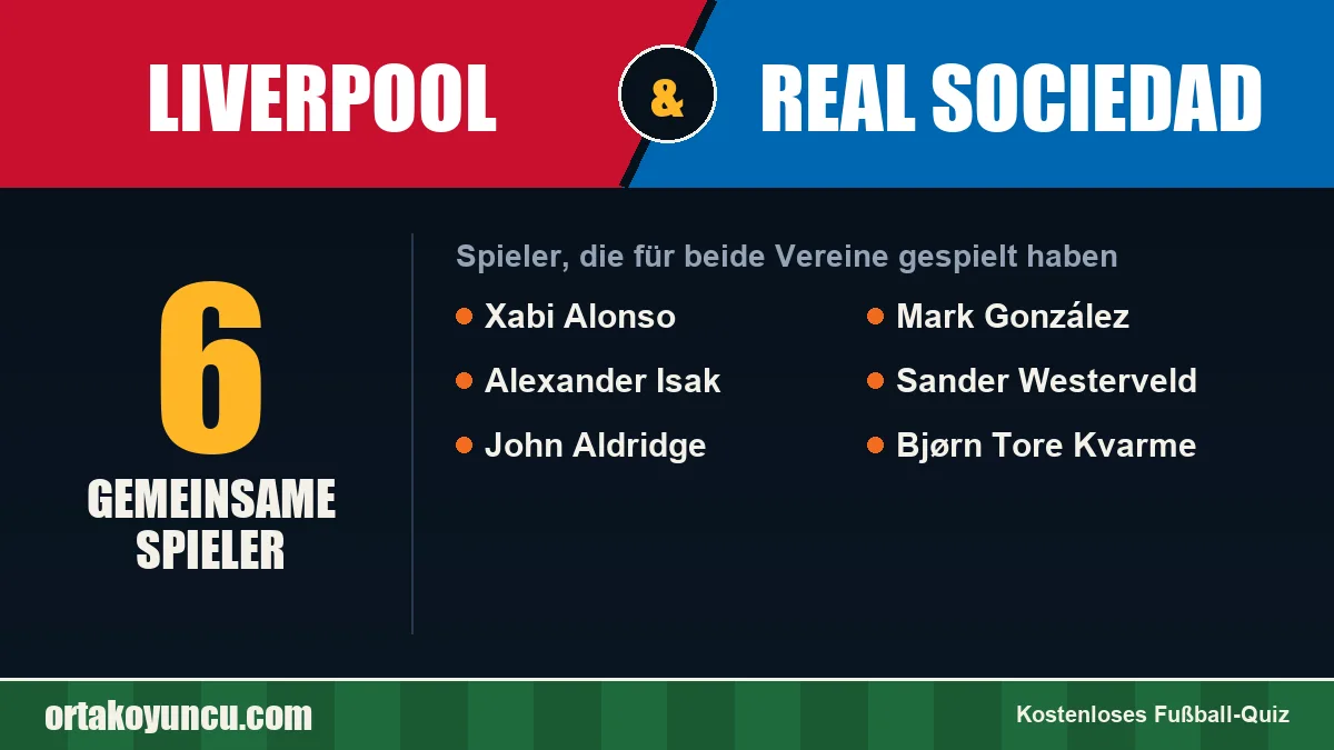 Spieler, die für Liverpool und Real Sociedad gespielt haben: 6 Spieler