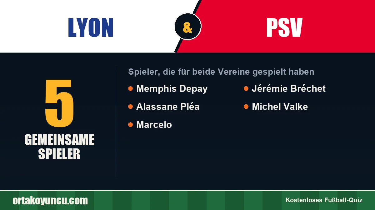 Spieler, die für Lyon und PSV gespielt haben: 5 Spieler