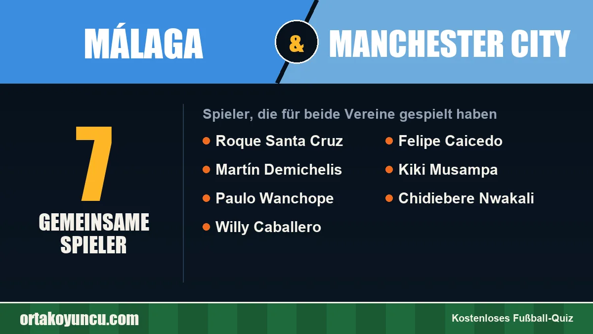 Spieler, die für Málaga und Manchester City gespielt haben: 7 Spieler