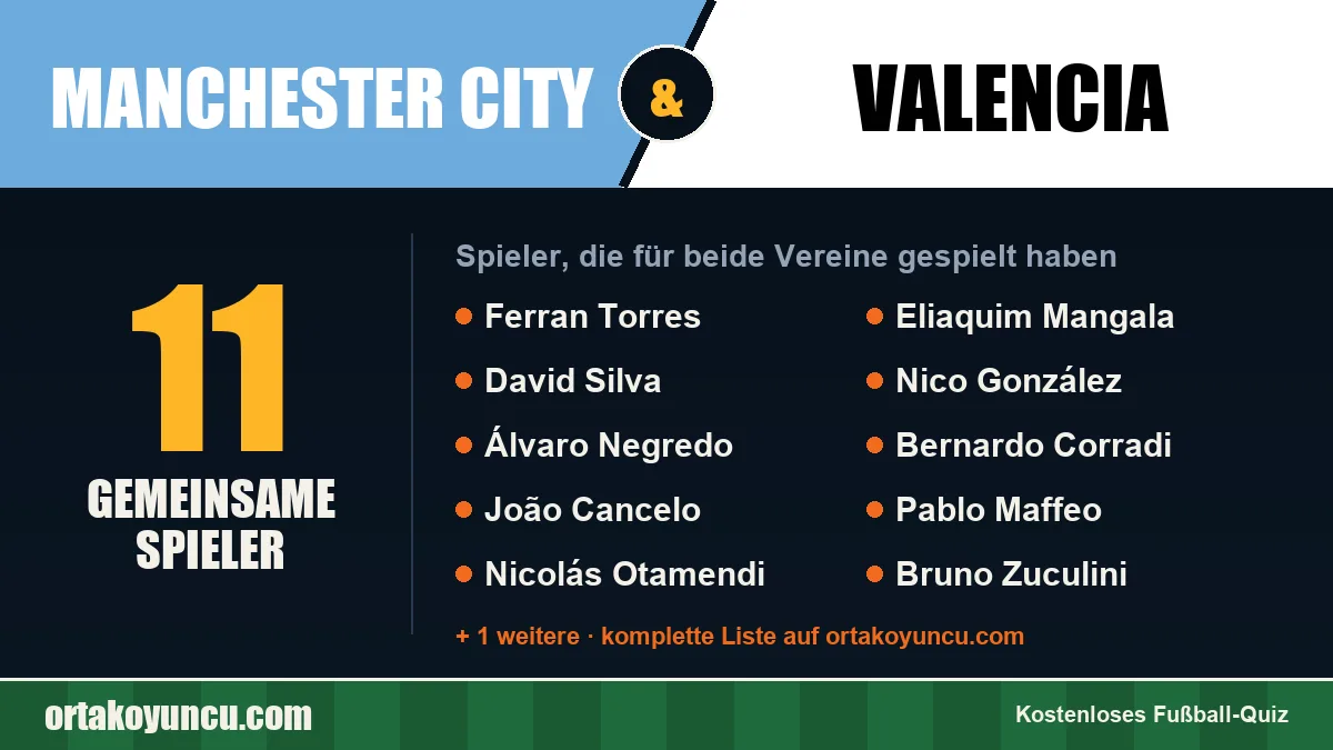 Spieler, die für Manchester City und Valencia gespielt haben: 11 Spieler