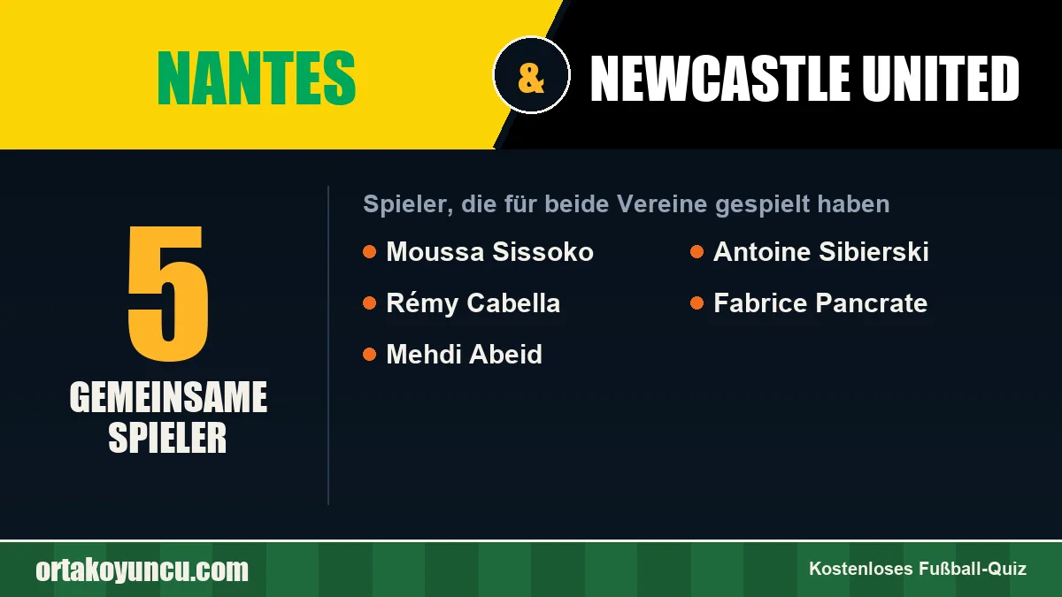 Spieler, die für Nantes und Newcastle United gespielt haben: 5 Spieler