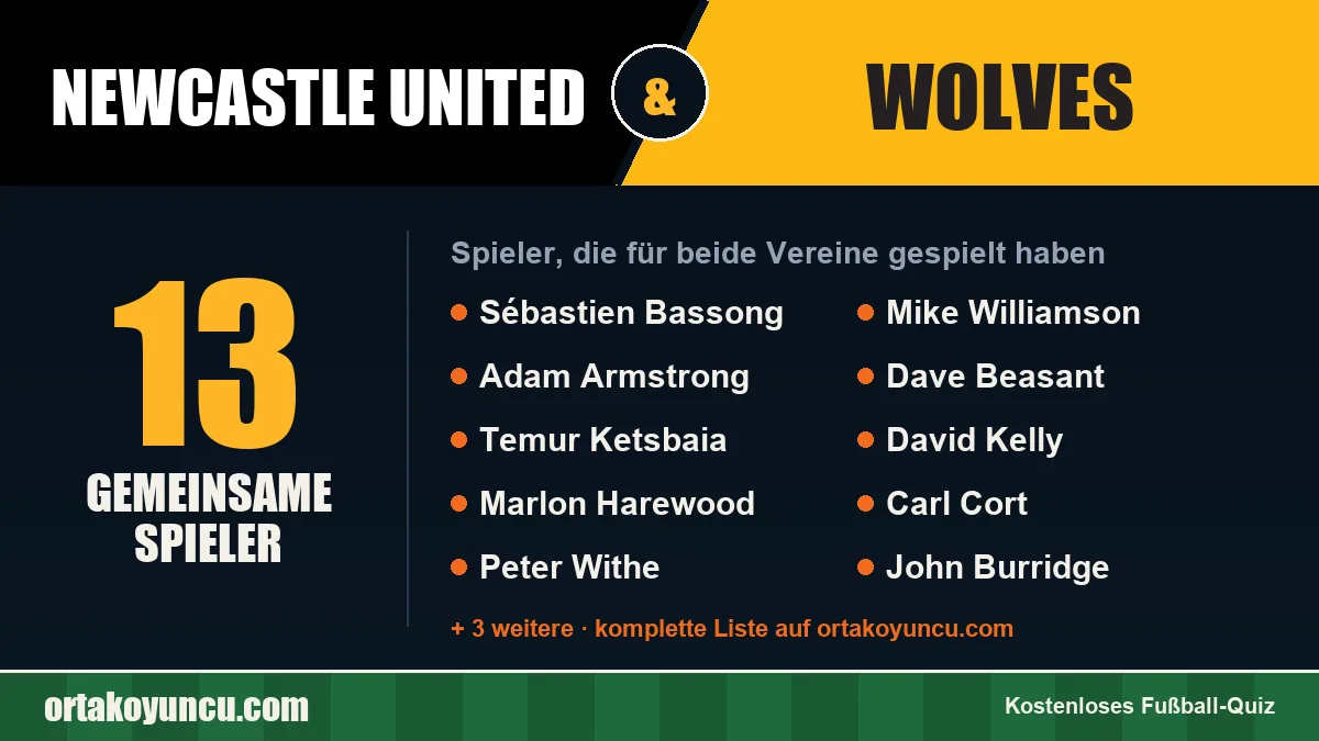 Spieler, die für Newcastle United und Wolves gespielt haben: 13 Spieler