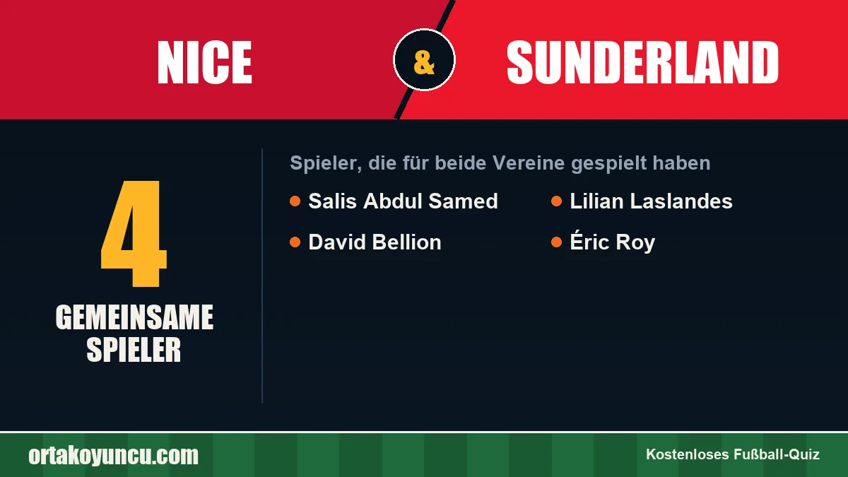 Spieler, die für Nice und Sunderland gespielt haben: 4 Spieler