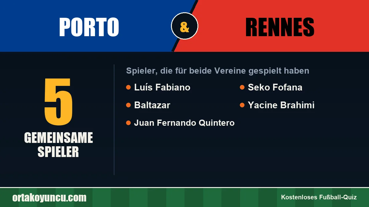 Spieler, die für Porto und Rennes gespielt haben: 5 Spieler