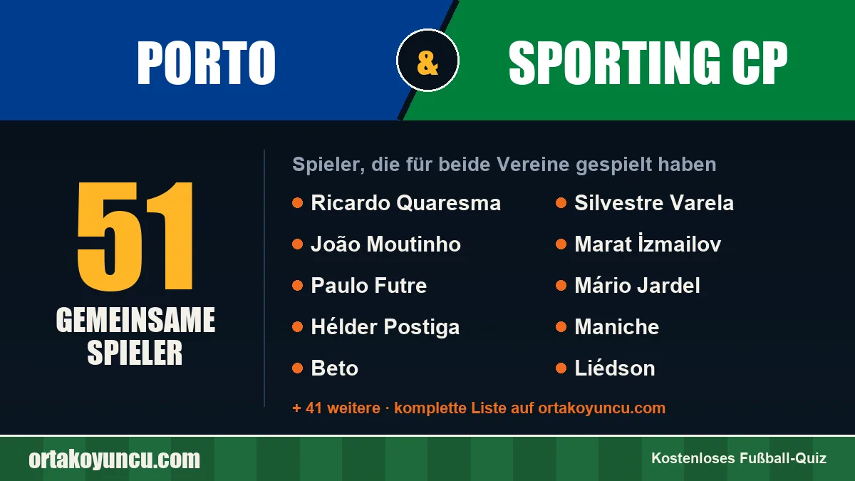 Spieler, die für Porto und Sporting CP gespielt haben: 51 Spieler