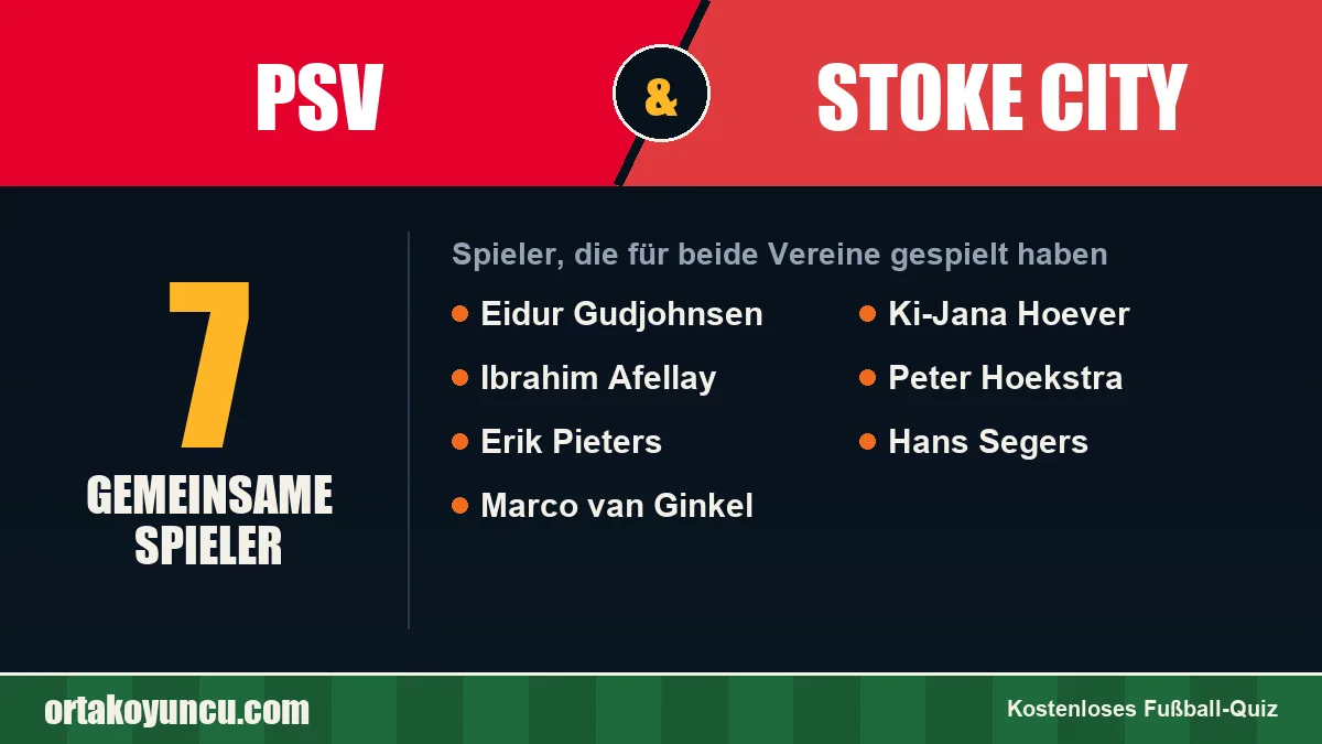 Spieler, die für PSV und Stoke City gespielt haben: 7 Spieler