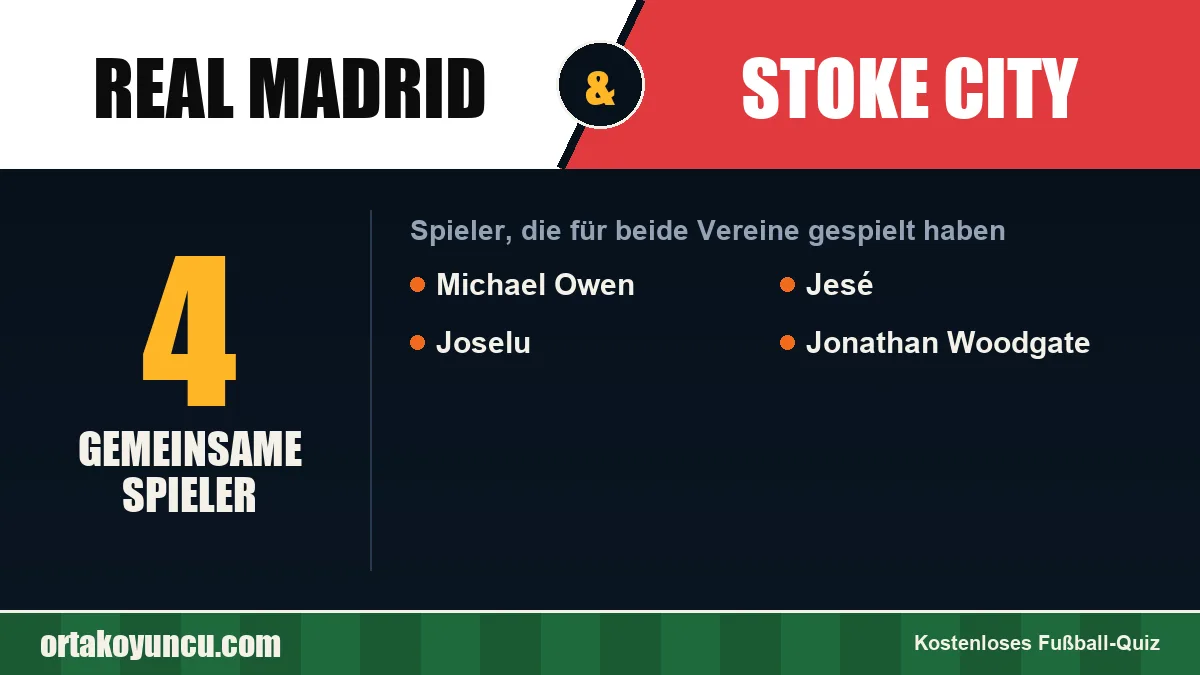 Spieler, die für Real Madrid und Stoke City gespielt haben: 4 Spieler