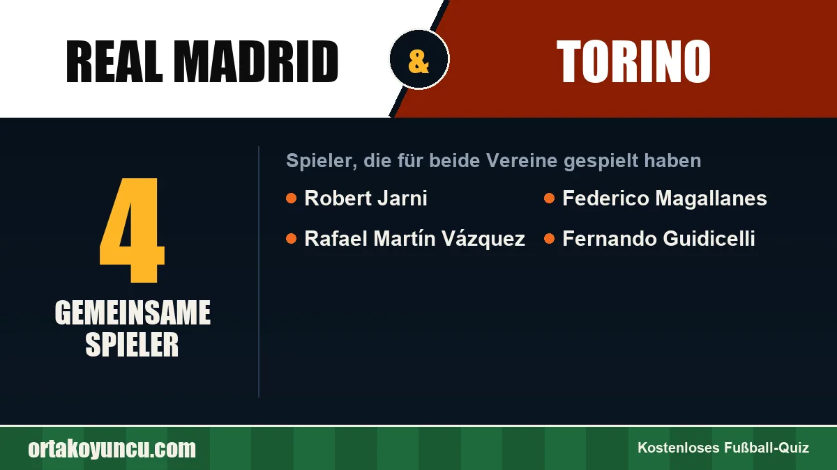 Spieler, die für Real Madrid und Torino gespielt haben: 4 Spieler
