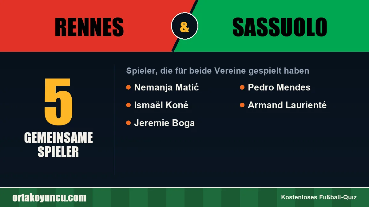 Spieler, die für Rennes und Sassuolo gespielt haben: 5 Spieler
