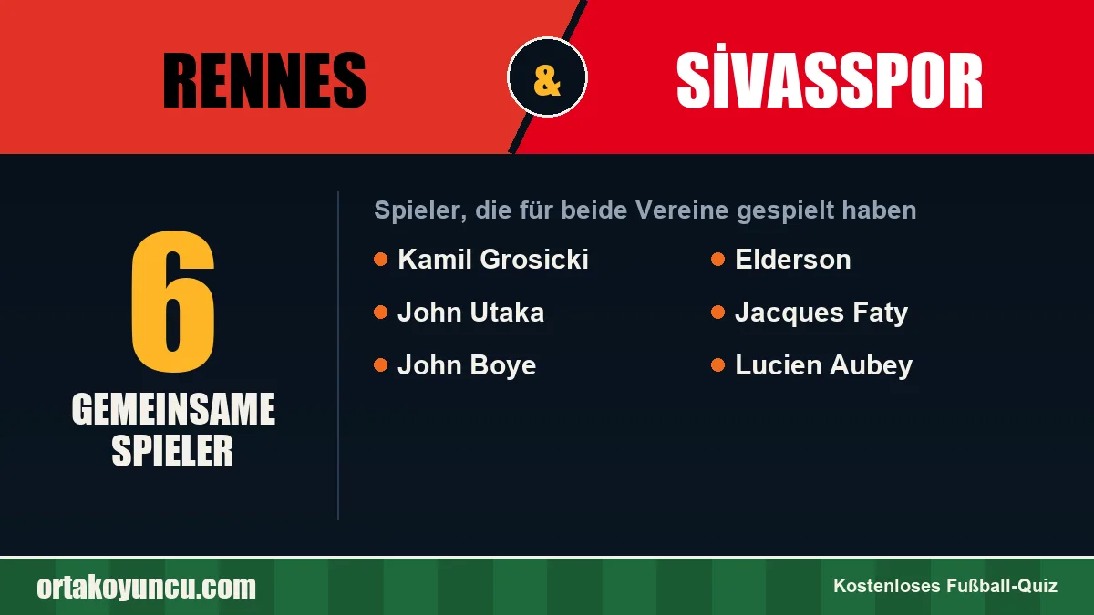 Spieler, die für Rennes und Sivasspor gespielt haben: 6 Spieler