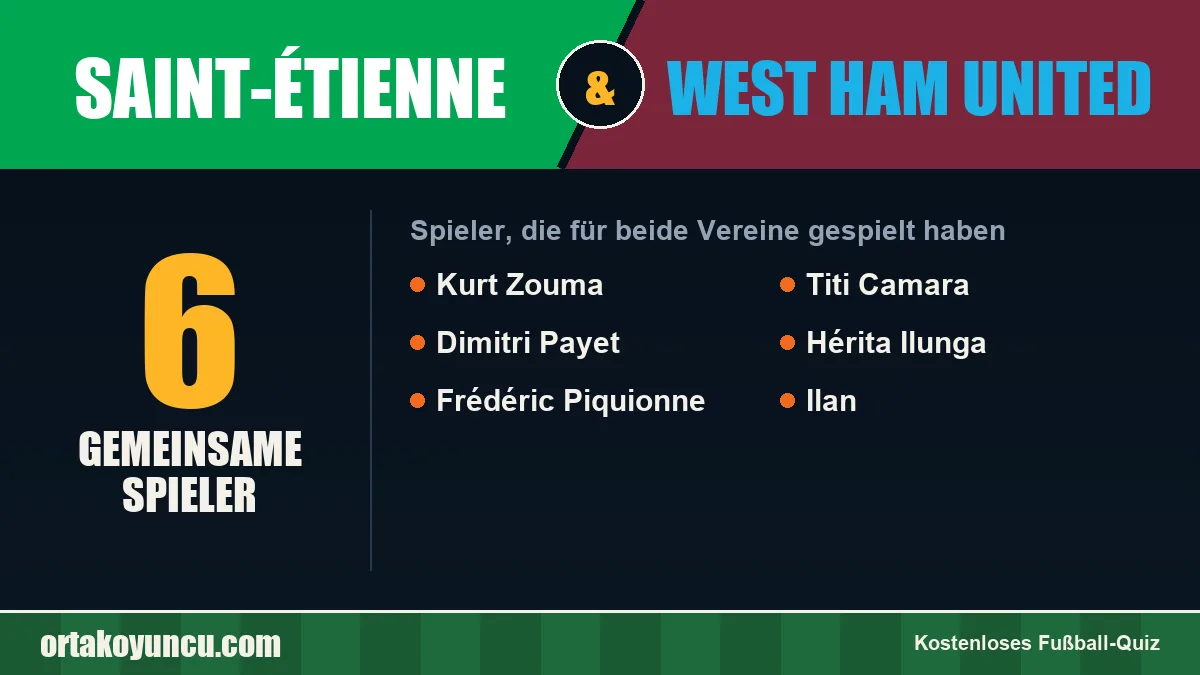 Spieler, die für Saint-Étienne und West Ham United gespielt haben: 6 Spieler