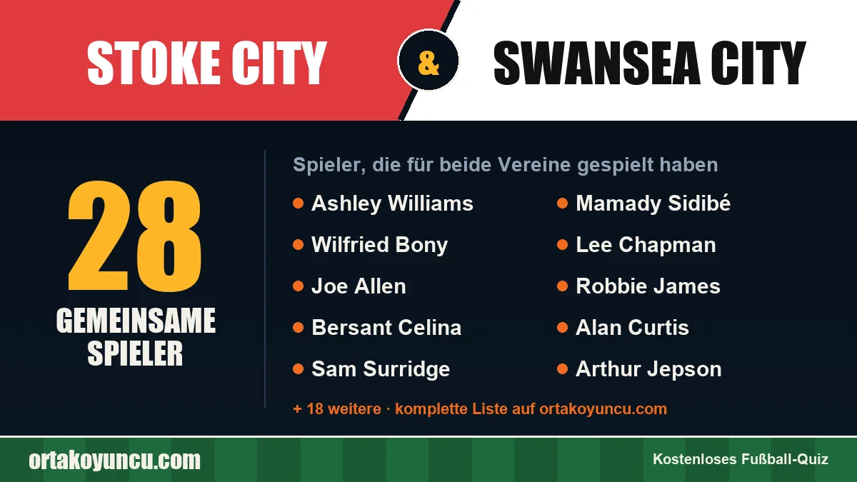 Spieler, die für Stoke City und Swansea City gespielt haben: 28 Spieler