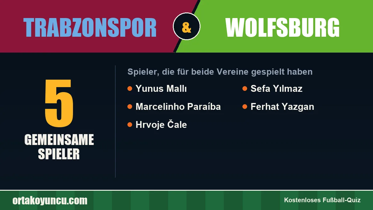 Spieler, die für Trabzonspor und Wolfsburg gespielt haben: 5 Spieler