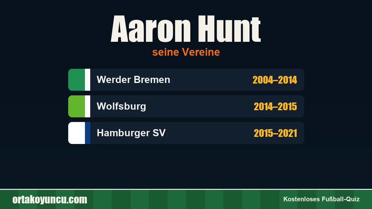 Aaron Hunt: Vereine und Jahre