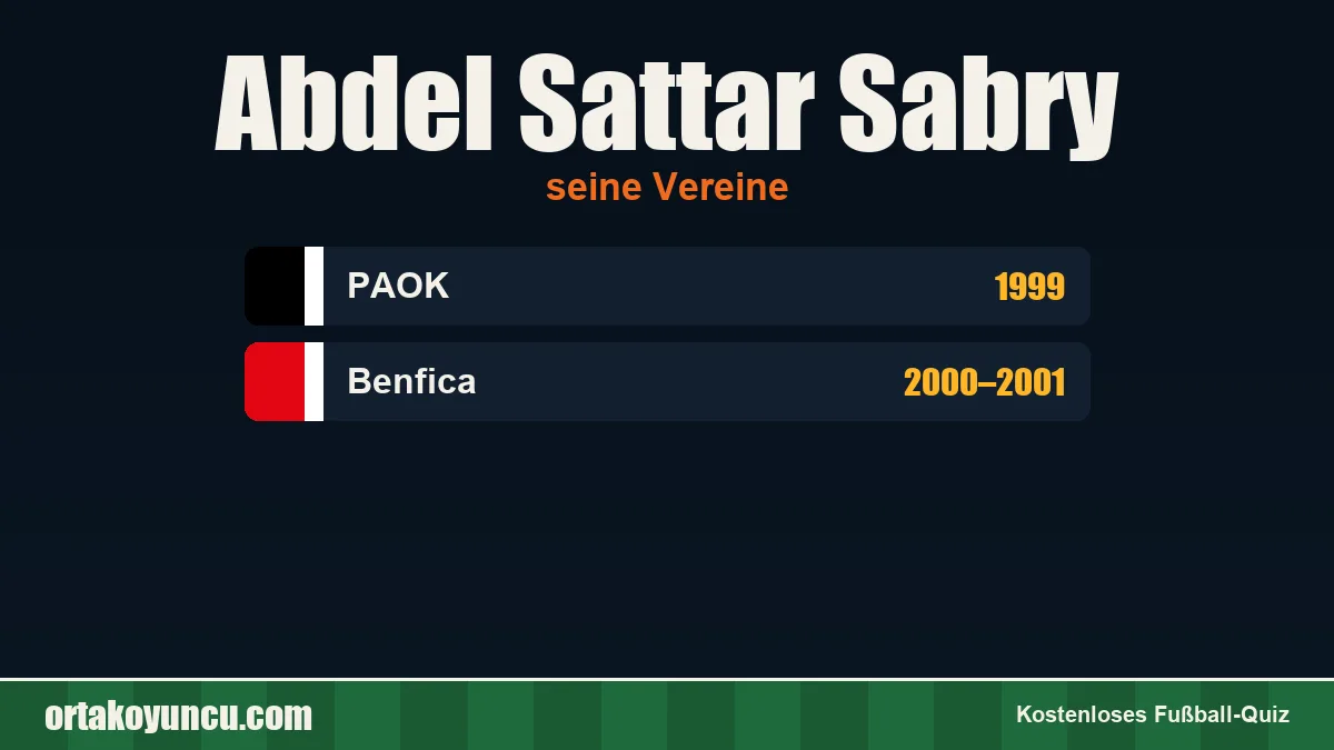 Abdel Sattar Sabry: Vereine und Jahre