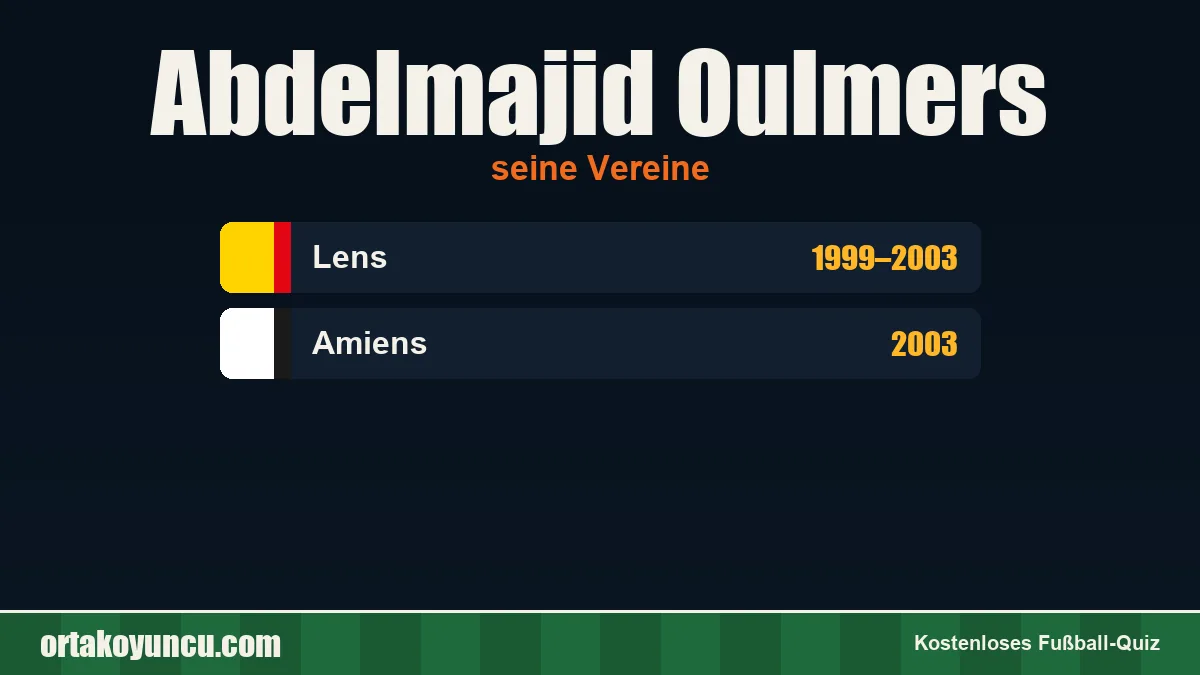 Abdelmajid Oulmers: Vereine und Jahre