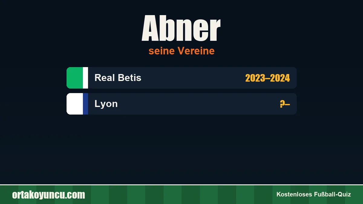Abner: Vereine und Jahre
