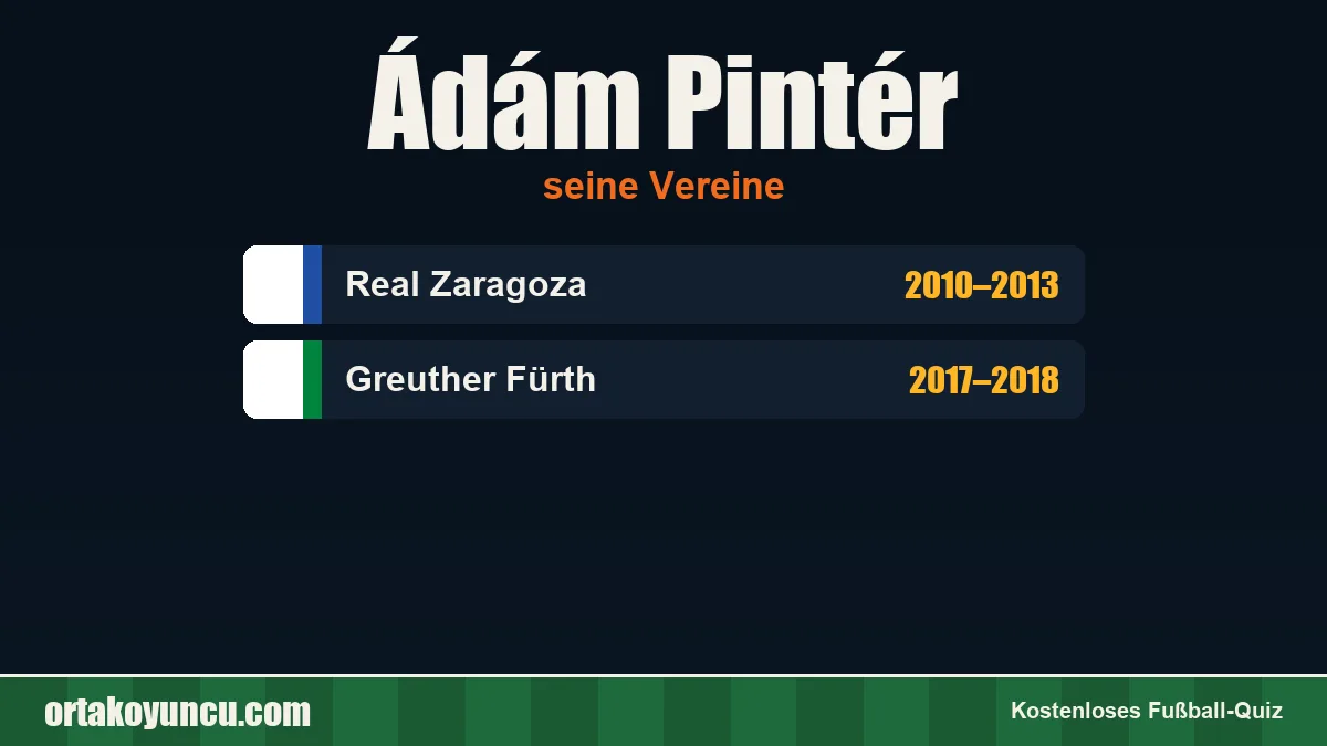 Ádám Pintér: Vereine und Jahre