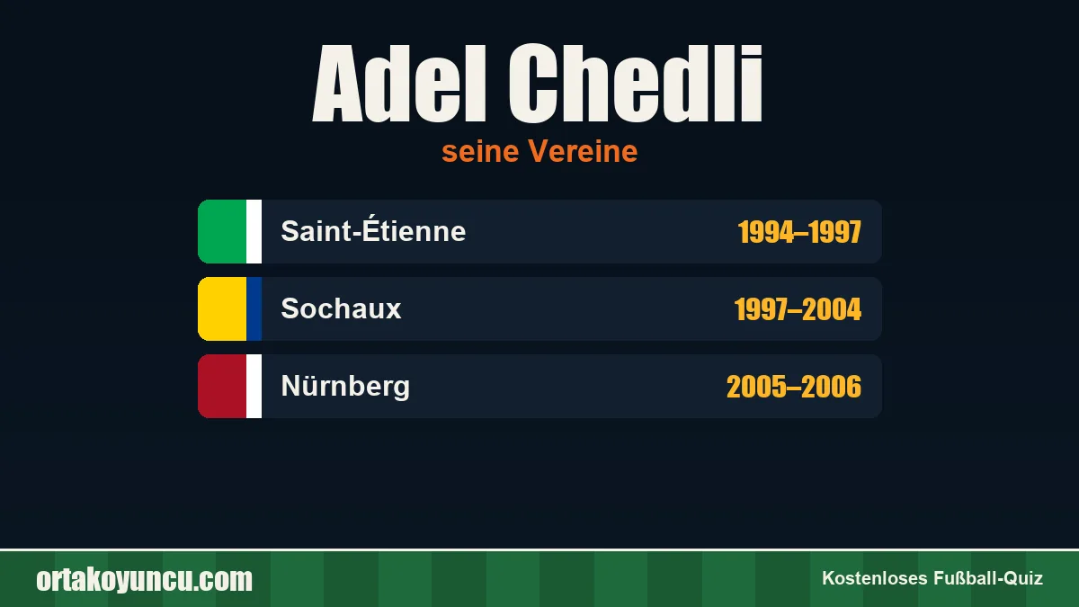 Adel Chedli: Vereine und Jahre