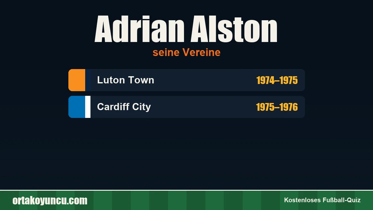 Adrian Alston: Vereine und Jahre