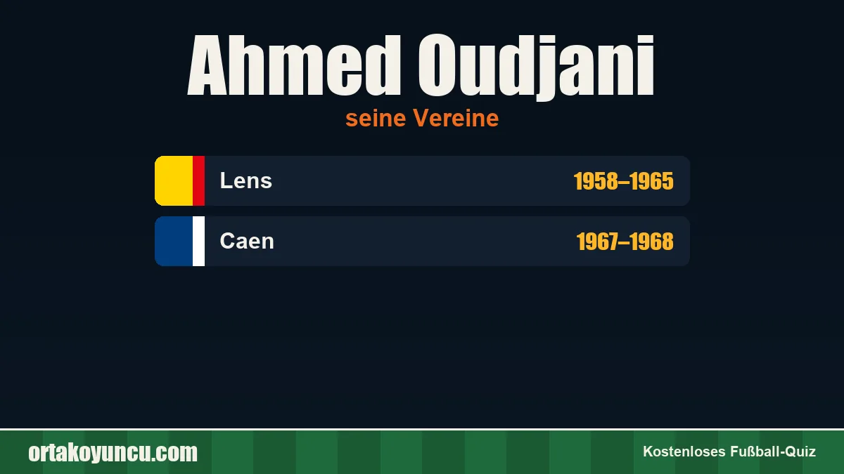 Ahmed Oudjani: Vereine und Jahre