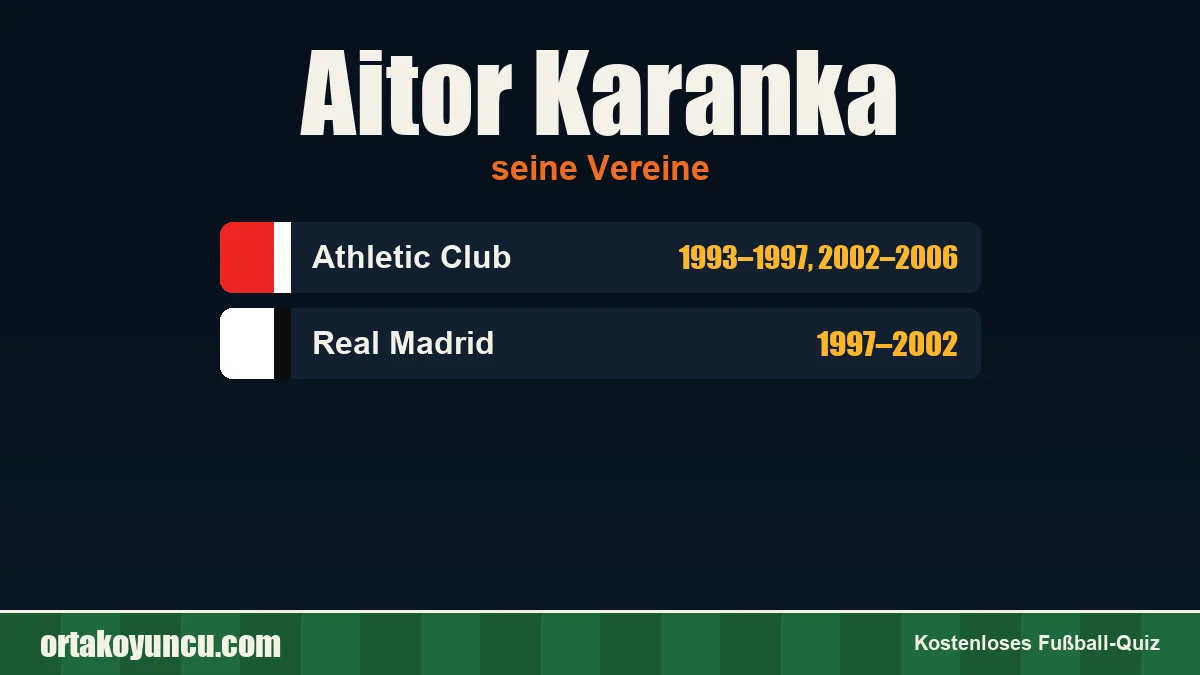 Aitor Karanka: Vereine und Jahre