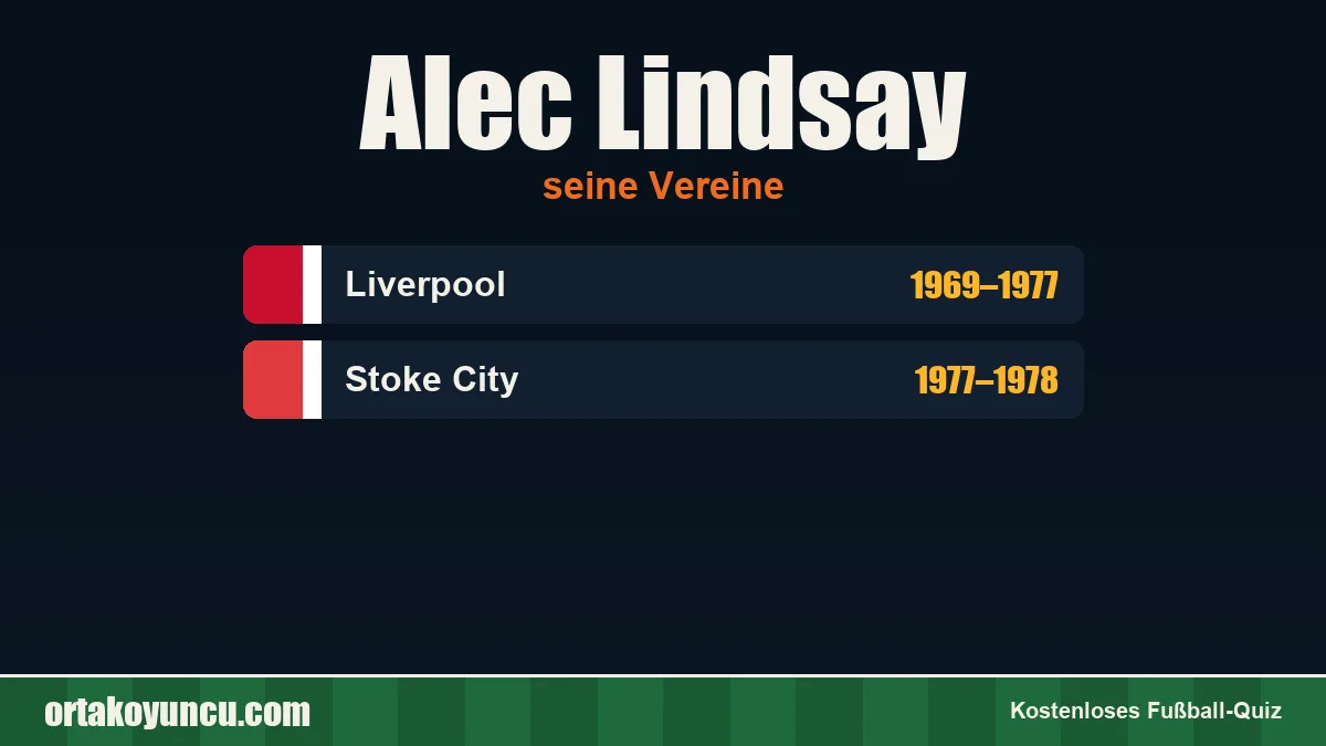 Alec Lindsay: Vereine und Jahre
