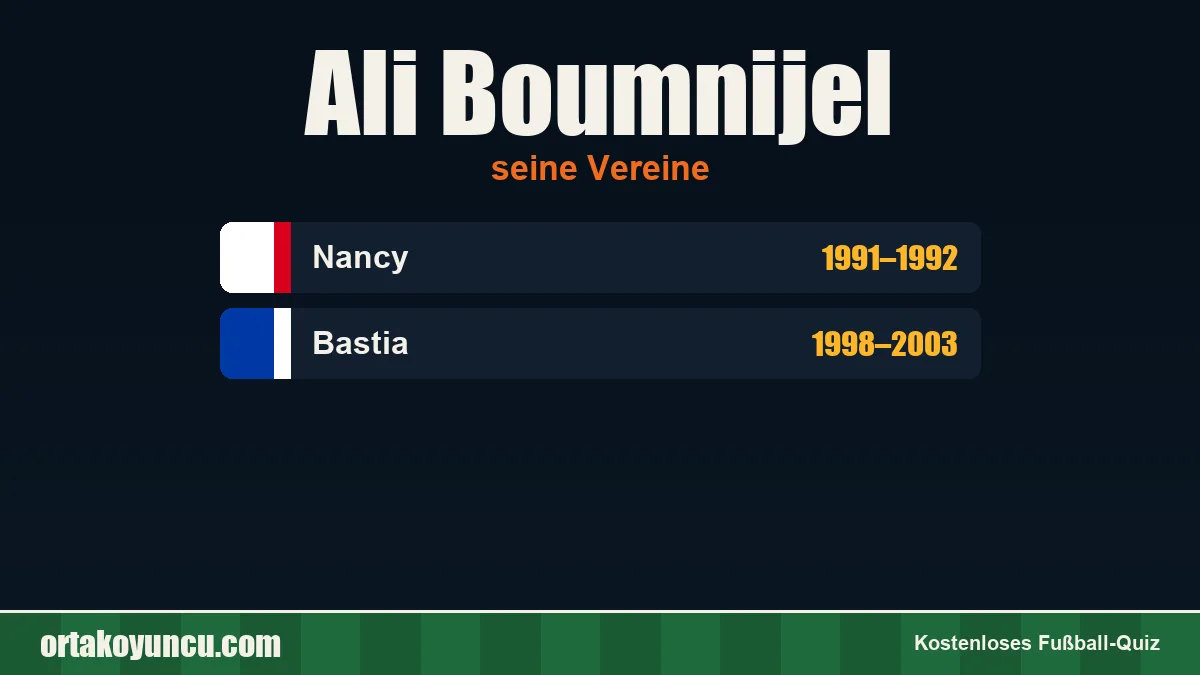 Ali Boumnijel: Vereine und Jahre