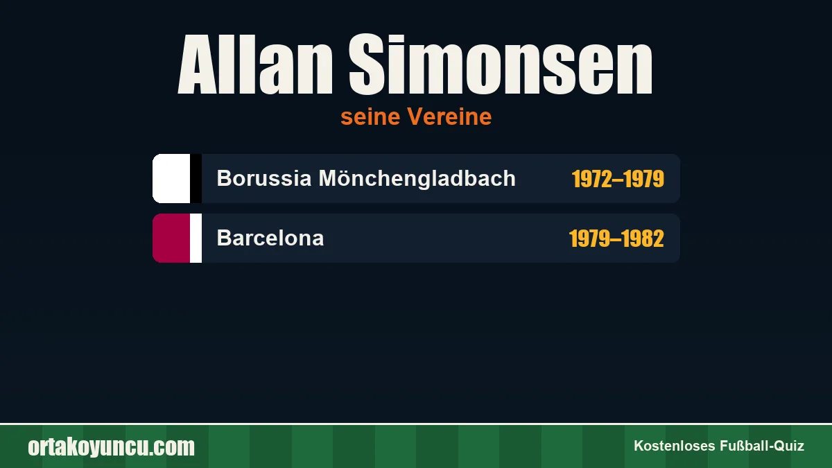 Allan Simonsen: Vereine und Jahre