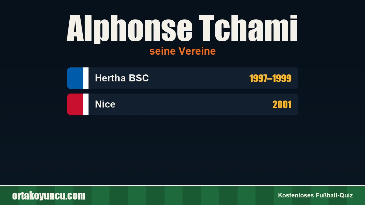 Alphonse Tchami: Vereine und Jahre