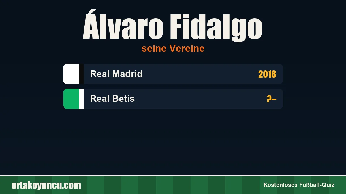 Álvaro Fidalgo: Vereine und Jahre