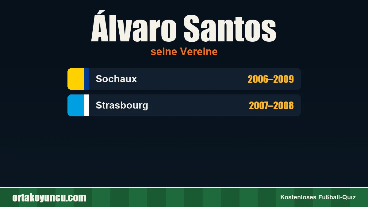 Álvaro Santos: Vereine und Jahre