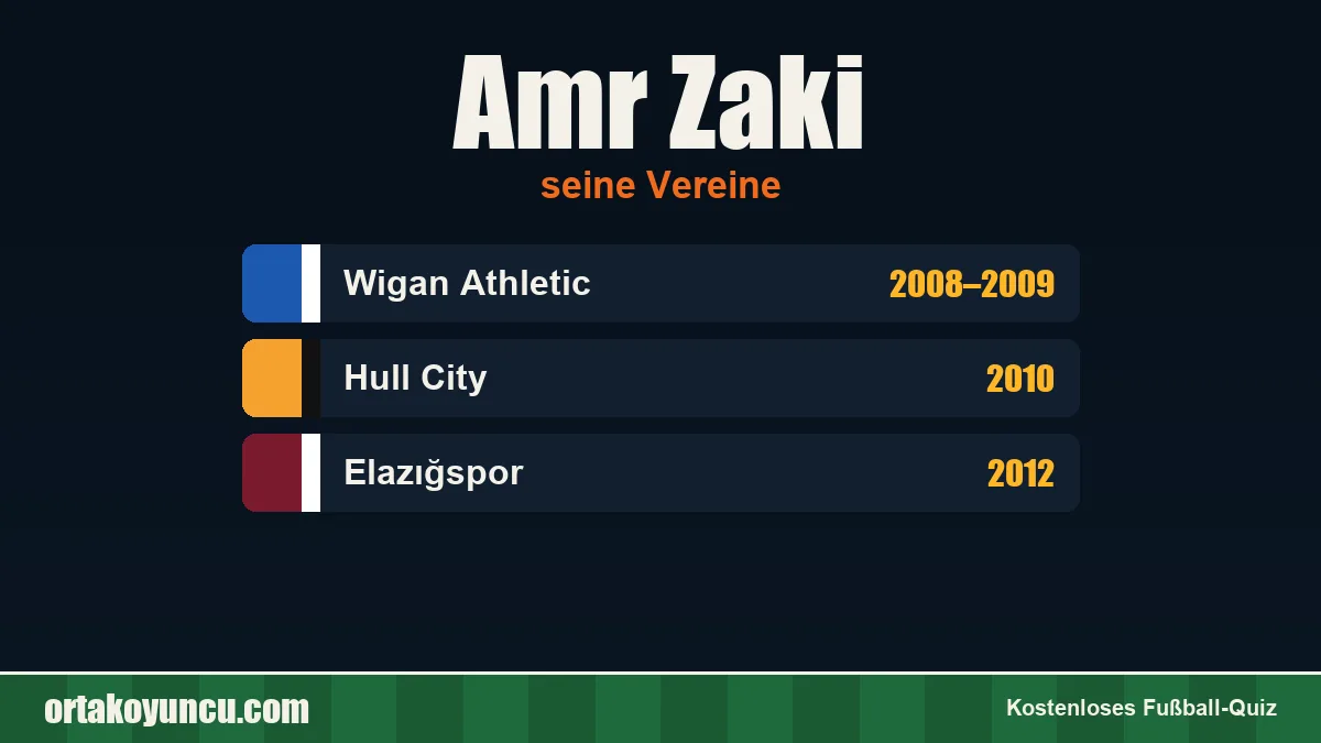 Amr Zaki: Vereine und Jahre