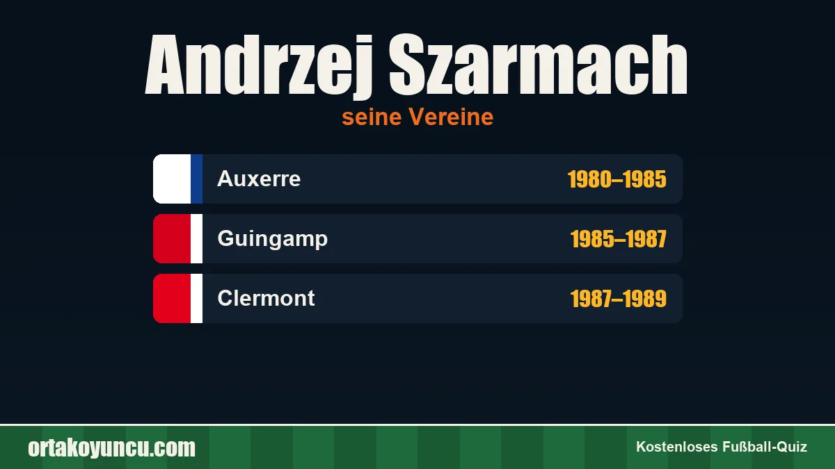 Andrzej Szarmach: Vereine und Jahre