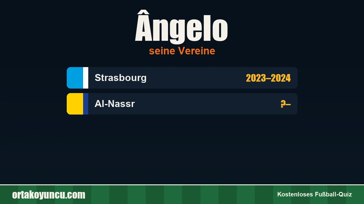 Ângelo: Vereine und Jahre