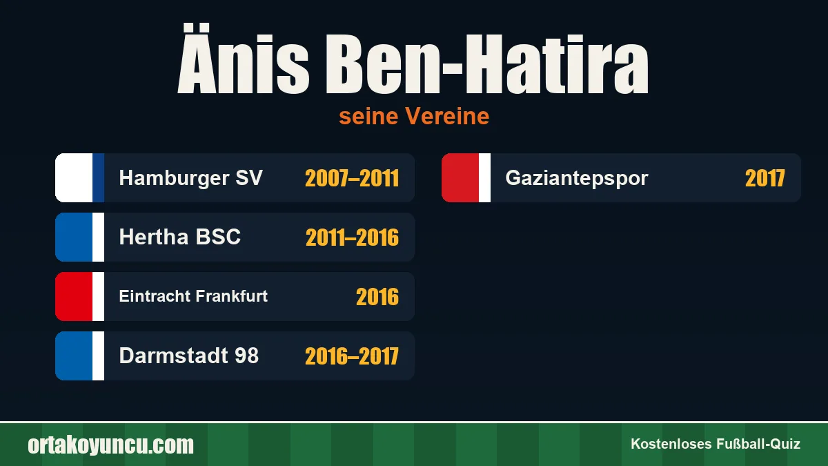 Änis Ben-Hatira: Vereine und Jahre