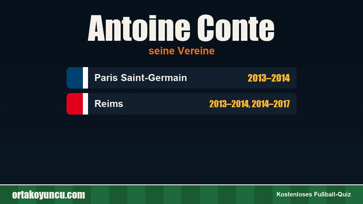 Antoine Conte: Vereine und Jahre