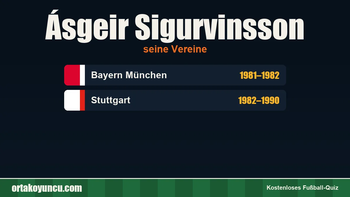 Ásgeir Sigurvinsson: Vereine und Jahre